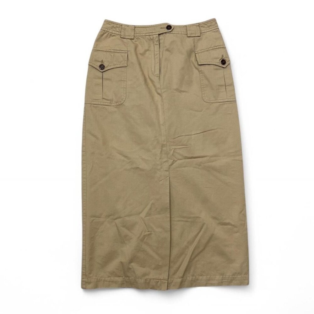 Vintage Y2K Liz Claiborne Sport Cargo Tan Maxi Skirt Size‎ 6